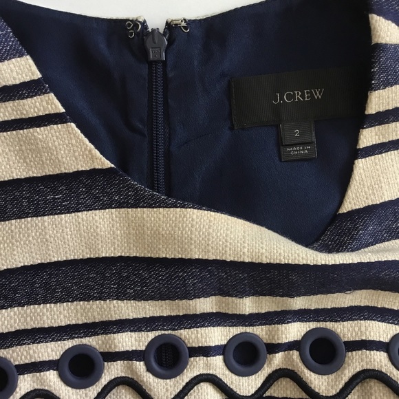 J. Crew Dress Blue White Striped Size 2 - Picture 5 of 9